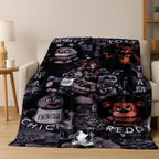 FNAF 5 Nights at Freddy's 3D Game Cartoon Flannel Blanket - Soft, Warm Throw for Bed, Travel, Gamer Decor Gift