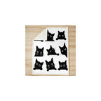 Black Cat Blanket for Kids Toddler Cute Pet Cats Pattern Fleece Throw Blanket Lovely Kitten Plush Blankets and Throws Super Soft Cozy Animal Sherpa Blanket for Couch Bed Sofa 50"x60" White