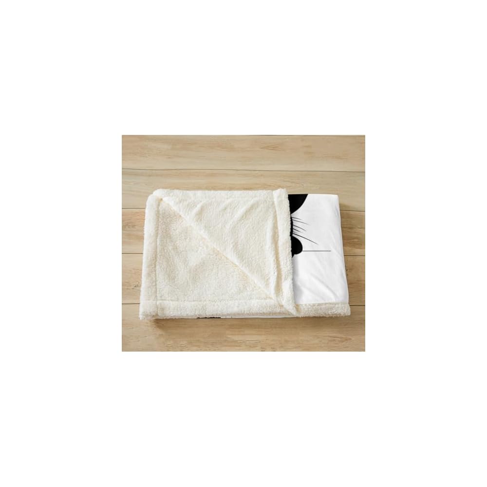 Black Cat Blanket for Kids Toddler Cute Pet Cats Pattern Fleece Throw Blanket Lovely Kitten Plush Blankets and Throws Super Soft Cozy Animal Sherpa Blanket for Couch Bed Sofa 50"x60" White