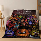 FNAF 5 Nights at Freddy's 3D Game Cartoon Flannel Blanket - Soft, Warm Throw for Bed, Travel, Gamer Decor Gift